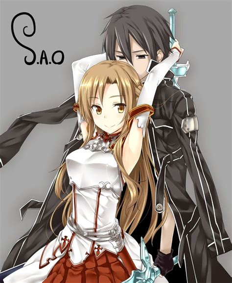 asuna x kirito sword art online casal anime desenhos imagem de anime