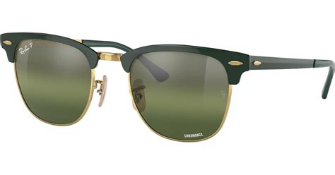 Ray Ban Clubmaster Metal Chromance Sunglasses Green Frame Green Lenses