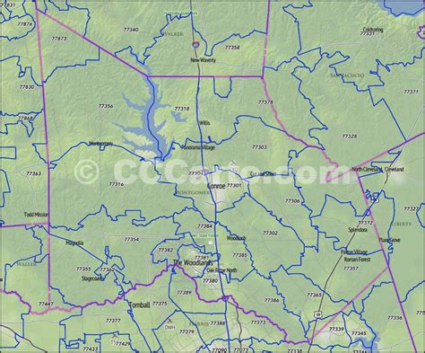 Montgomery County Texas Zip Code Map – Map Vectorcampus Map