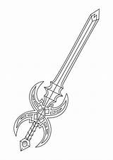 Sword Coloring Printable Pages sketch template