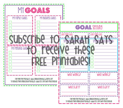 printable goal setting worksheets  goal printables goal