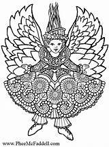 Coloring Angel Pages Snow Crafts Pheemcfaddell Adults Christmas Craft Mcfaddell Phee Books Wing Kids Template sketch template