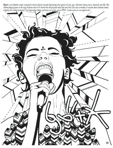 rock star coloring pages feminist sketchbooks colouring rock star