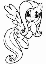 Pony Coloring Pages Little Cute Fluttershy Getcolorings sketch template