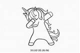 Unicorn Dabbing Dab sketch template