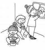 Coloring Pages Kindness Cleaning Drawing House Helping Mother Clean Showing Kids Colouring Family Color School Getdrawings Printable Print Others Show sketch template