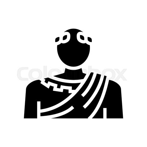 emperor ancient rome glyph icon vector illustration stock vector
