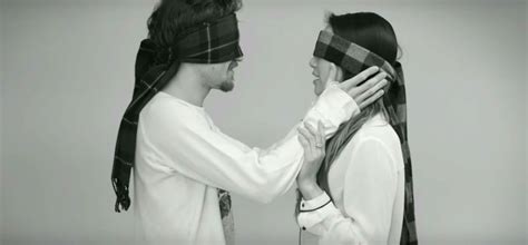 blindfolded strangers kiss social experiment