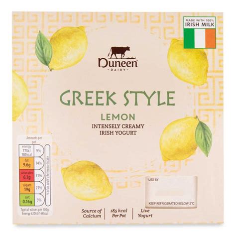 greek style lemon yoghurt  duneen dairy aldiie