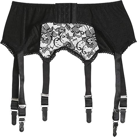 women s sexy lace garter belt with 6 straps metal clip suspender for