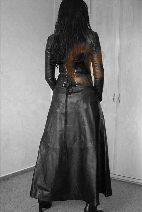 real leather long black leather dress gown suit gothic coat etsy