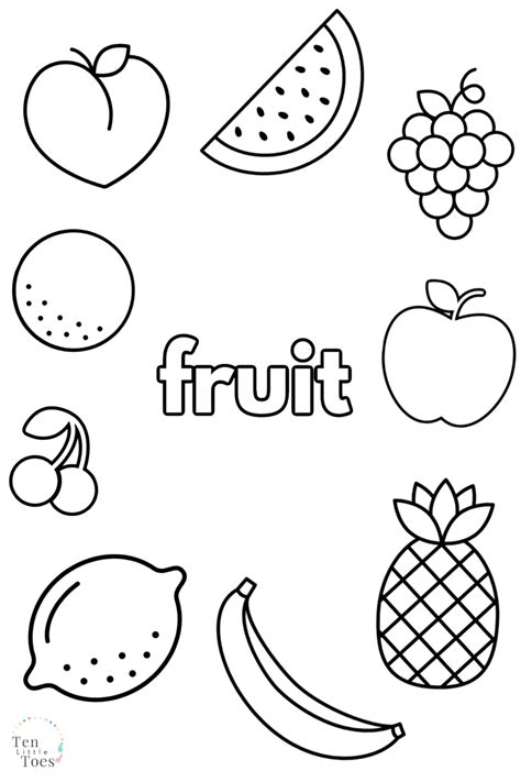 simple fruit coloring pages  printables   fruit coloring