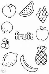 Preschool Fruits Printables sketch template