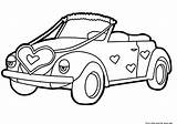 Coloring Car Pages Valentines Printable Cute Hearts Decorations Kids Colouring Cars Truck Heart Print sketch template