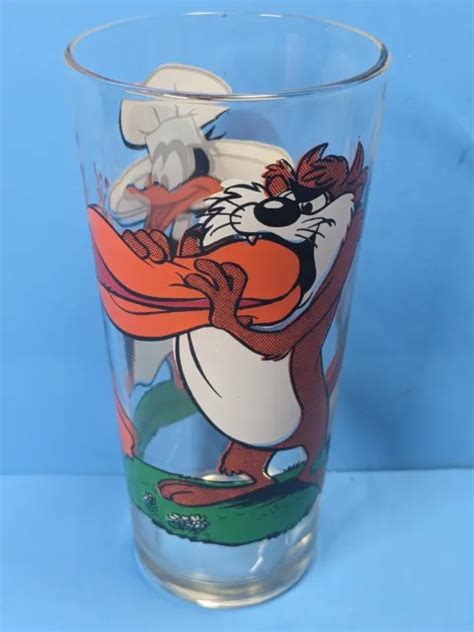 Vintage 1976 Pepsi Collector Series Glass Daffy Duck And Taz Tasmanian