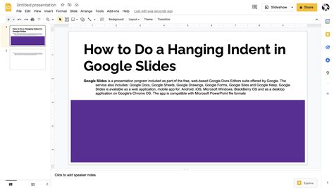 hanging indent  google    google