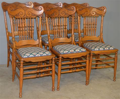 set   oak pressback dining chairs maine antique furniture