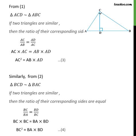 Example 10 Acb 90 And Cd Perpendicular Ab Prove Bc2 Ac2