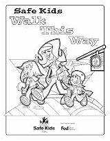 Coloring Pedestrian Preschool Safety Pages Template sketch template