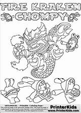 Coloring Kraken Pages Skylanders Swap Fire Printable Force Printerkids Chompy Getdrawings Getcolorings sketch template