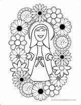 Mary Coloring Pages May Crowning Catholic Kids Printable Printables Perfect Use Church Choose Board Reallifeathome Kindergarten sketch template