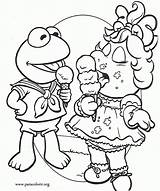 Piggy Kermit Muppets Frog Colorir Muppet Sorvete Tomando Roblox Sapo Leap Caco Ziggy Toad Enjoying Coloringhome Adopt sketch template