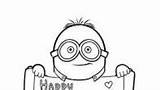 Coloring Pages Valentine Minions Valentines Getdrawings Minion sketch template