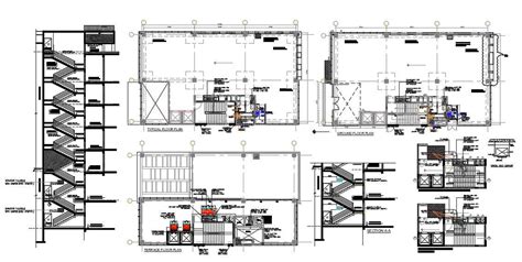 autocad drawing file shows  plan sectional details  corporate house  hvacsystem