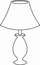 Lamp Clipart Outline Clip Table Lamps Colouring Kids Floor Light Cliparts Coloring Line Lineart Oil Lantern Lampshade Transparent Colorable Kudu sketch template