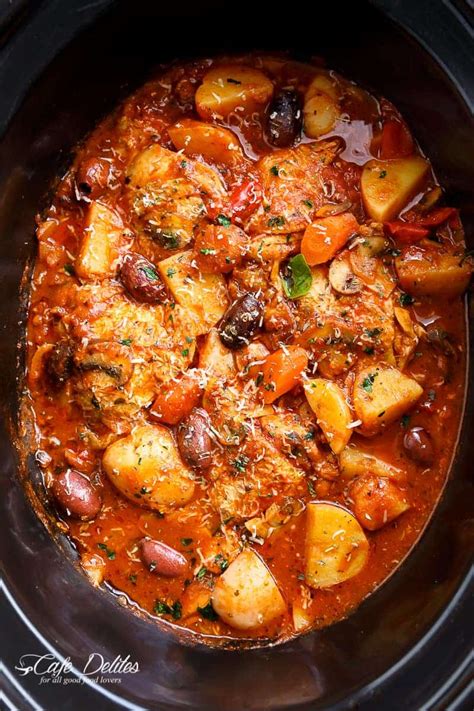 Slow Cooker Chicken Cacciatore With Potatoes Cafe Delites