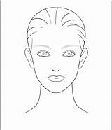 Face Outline Makeup Template Blank Drawing Charts Chart Human Female Hair Make Clipart Templates Sketch Body メイク Printable Faces Clip sketch template