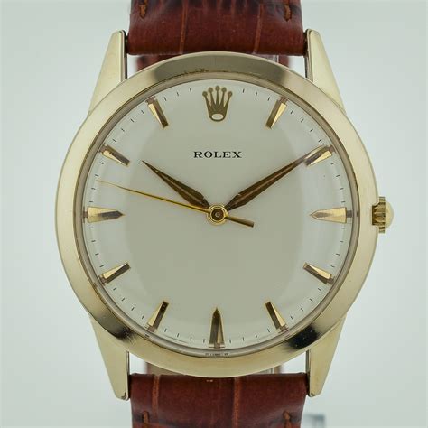 rolex    gold filled mens automatic leather