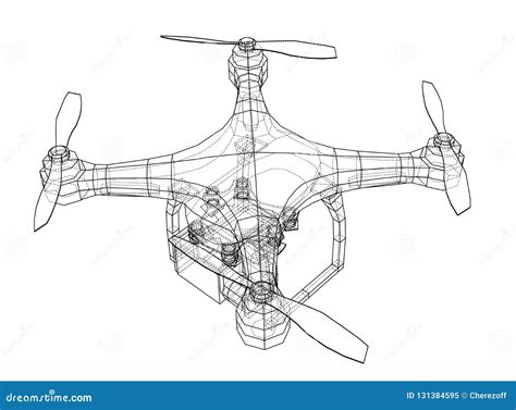 drone concept vector rendering   stock vector illustration  professional control