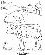 Numbers Color Number Coloring Kids Farm Pages Animals Cows Printable Easy Animal Activity Pasture Cow Printables Printouts Worksheets Follow Beginner sketch template