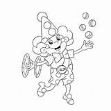 Juggling Coloring Funny Clown Balls Outline Cartoon Preview sketch template