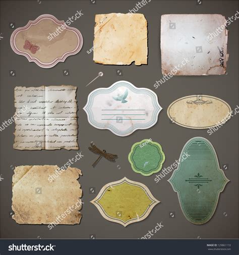 vintage style labels  paper sheets stock vector  shutterstock