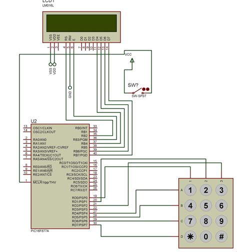 pic fa microcontroller based electronic lock xlcd  keypad