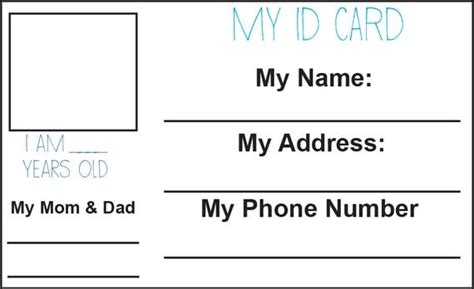 items similar  child id card printable  etsy