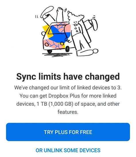 dropbox  limits  users link  devices