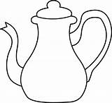 Kettle Tea Coloring Clipart Pages Line sketch template