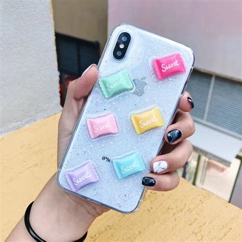 cute  sweet candy phone case  iphone        case transparent glitter
