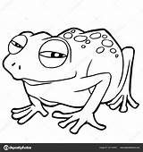 Sapo Desenho Karikatur Netter Frog Buch Zeile sketch template