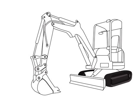 compact excavator coloring pages