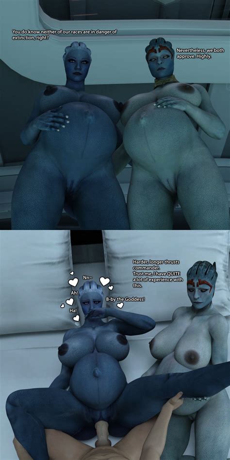 rule 34 2girls 3d alien asari assisted sex blue skin breedingduties