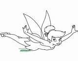 Disney Coloring Pages Fairies Tinker Bell Flying Colorin Disneyclips sketch template