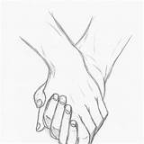 Drawing Holding Hands Anime Couple Cute Drawings Hold Getdrawings sketch template