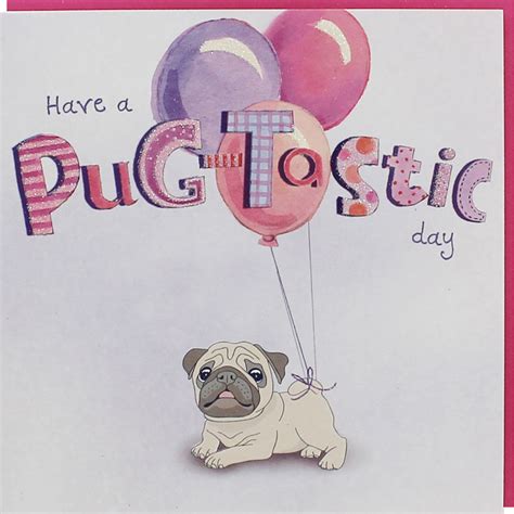 cute pug birthday card  love pugs