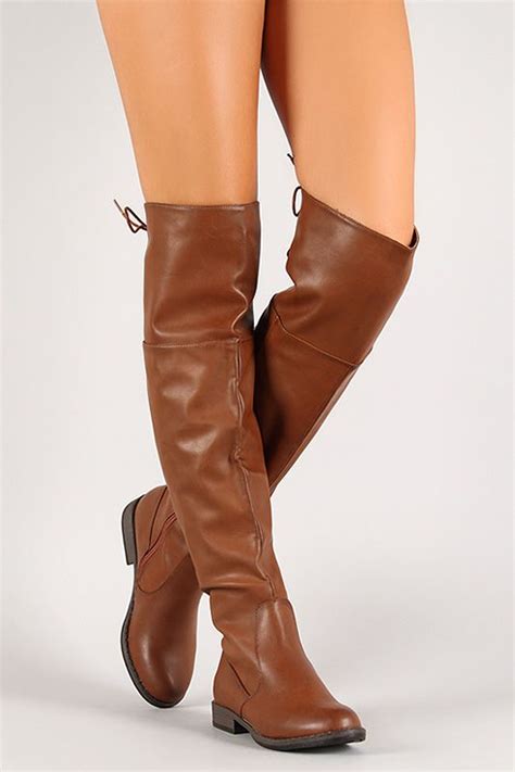 Lace Up Back Collar Thigh High Boot Thigh High Boots Knee Boots Over