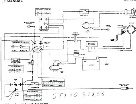 john deere  starter wiring diagram