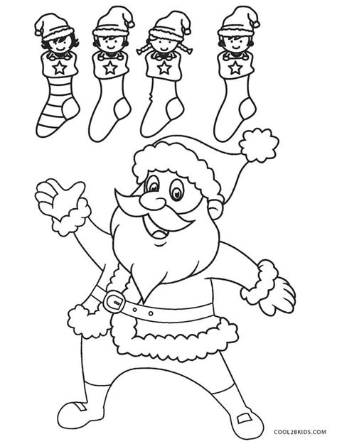 printable santa coloring pages  kids coolbkids